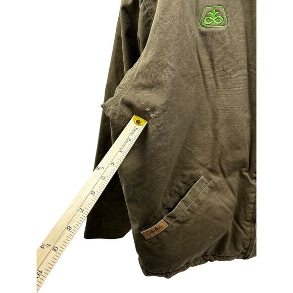 Cabelas Jacket Men 2XLarge Brown Sherpa Lined Cotton Collar Full Zip Heavy Work - Picture 12 of 13
